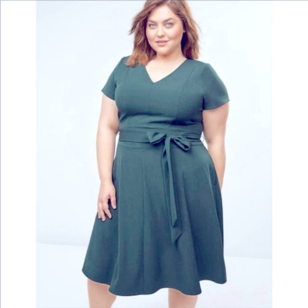 Lane Bryant Lena Dress V Nexk TEAL 14 Plus